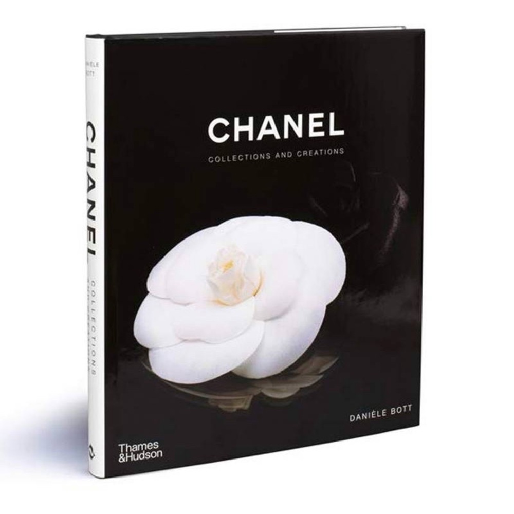 CHANEL Black and White Book with Elegant Flower